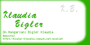 klaudia bigler business card